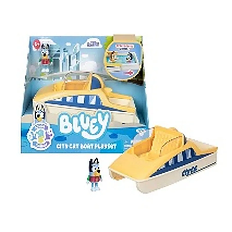 BLUEY SET DE JUEGO YATE Y FIGURA CON CAMBIO DE COLOR
