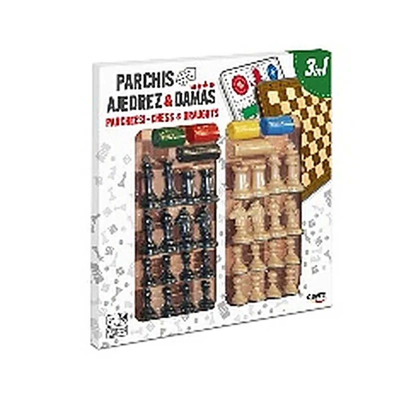 CAYRO JUEGO DE MESA PARCHÍS, AJEDREZ Y DAMAS