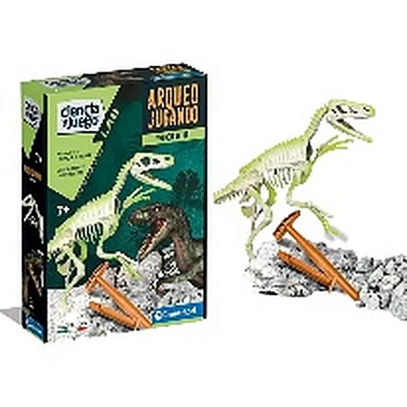 CLEMENTONI ARQUEOJUGANDO VELOCIRAPTOR FOSFORESCENTE