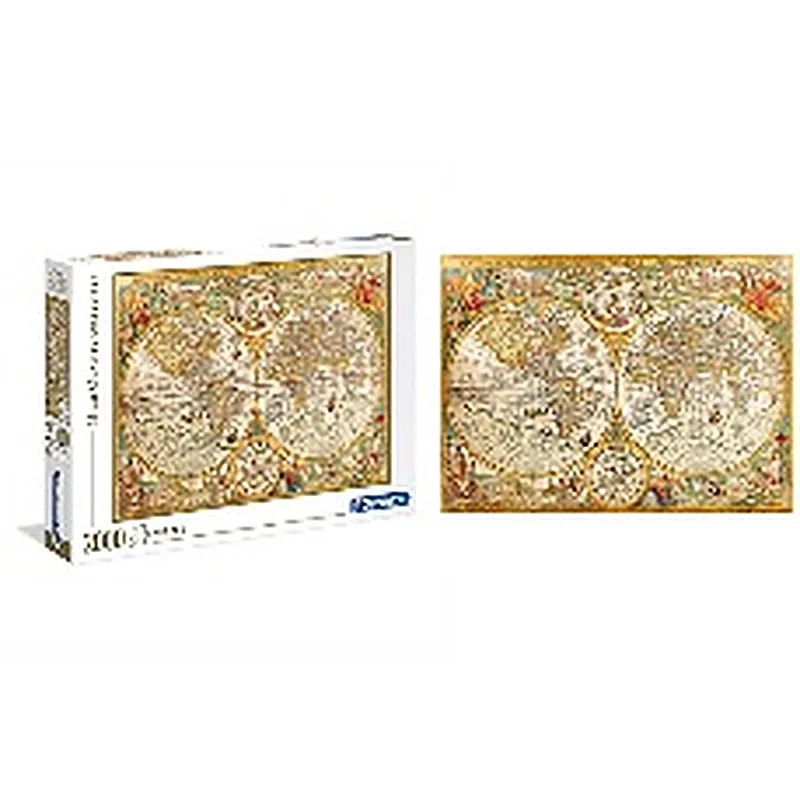 CLEMENTONI ROMPECABEZAS X 2000 PIEZAS MAPAMUNDI ANTIGUO