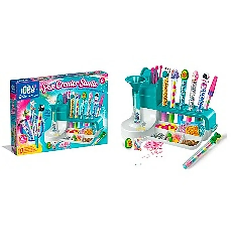 CLEMENTONI TALLER DE BOLIGRAFOS CON CUENTAS, PEGATINAS PARA PERSONALIZAR.