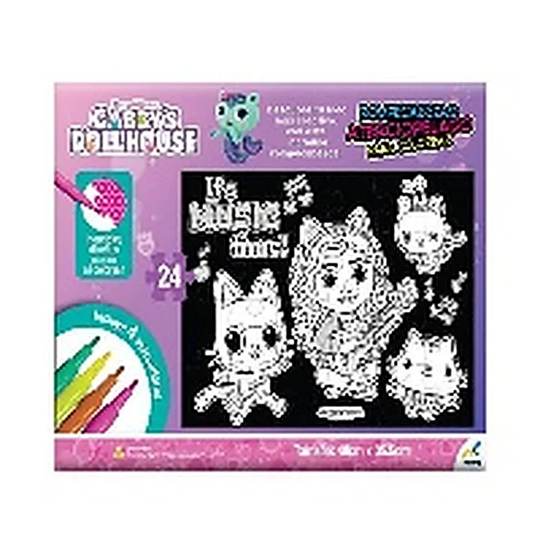 GABBY'S DOLLHOUSE ROMPECABEZAS ATERCIOPELADO PARA COLOREAR 24 PIEZAS