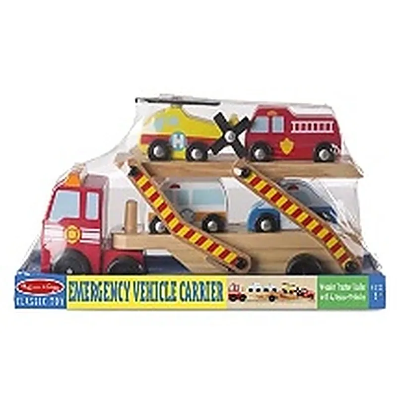 MELISSA AND DOUG CAMION TRANSPORTADOR CON VEHICULO DE EMERGENCIA