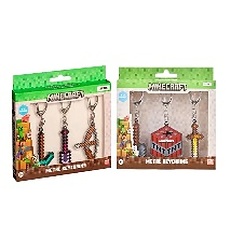 MINECRAFT PACK DE 3 FIGURAS LLAVERO METALICO