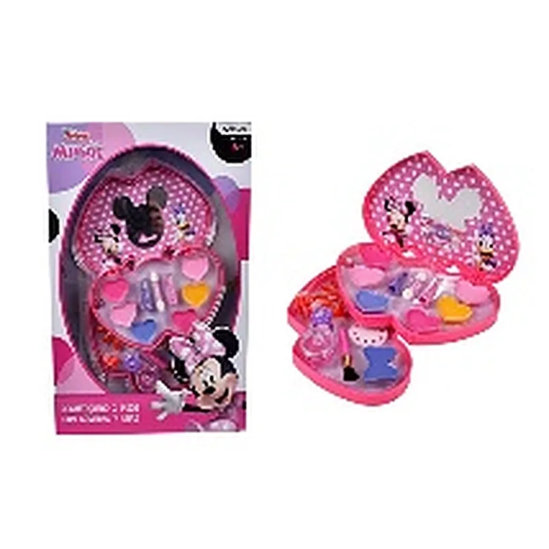 MINNIE SET COSMETICOS CORAZON DOS PISOS Y ESPEJO