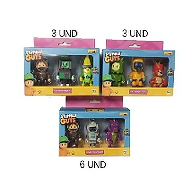 STUMBLE GUYS PACK 3 FIGURAS 8 CMS ARTICULADAS